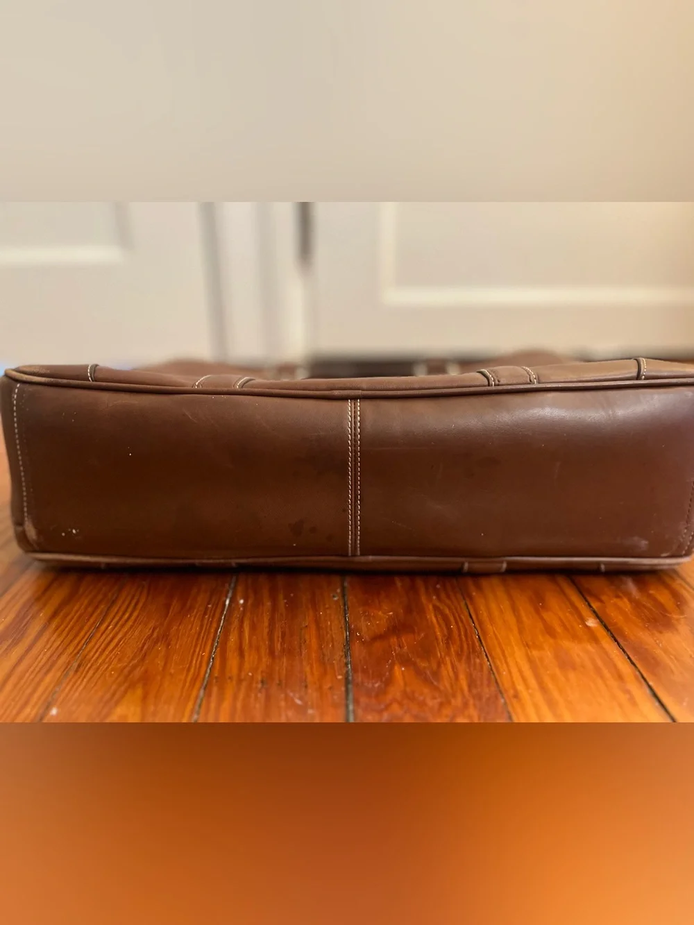 Coach 70633 Brown Leather Briefcase Laptop Messenger Bag w/ Strap